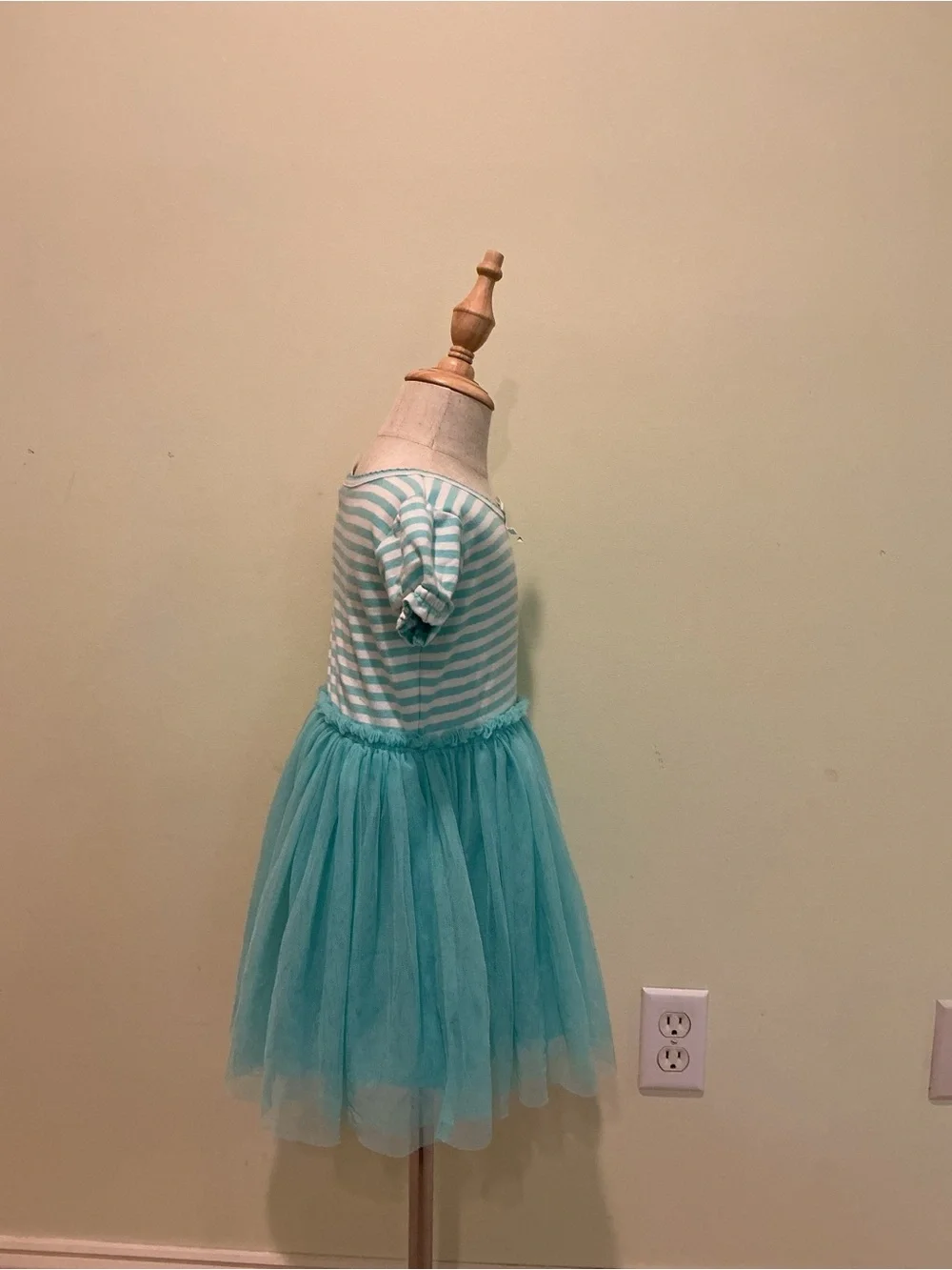 Gymboree Aqua Striped Tulle Dress